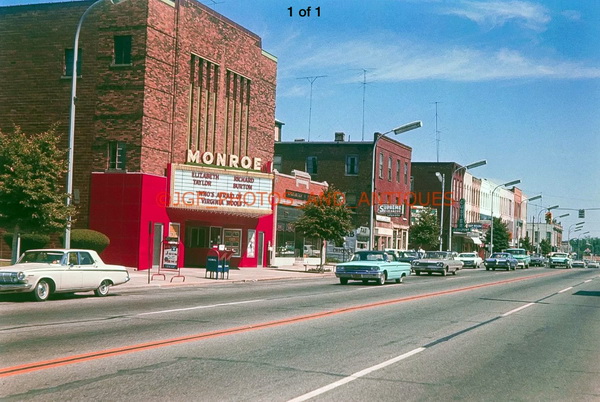 Monroe Theatre (River Raisin Centre) - Old Post Card View (newer photo)